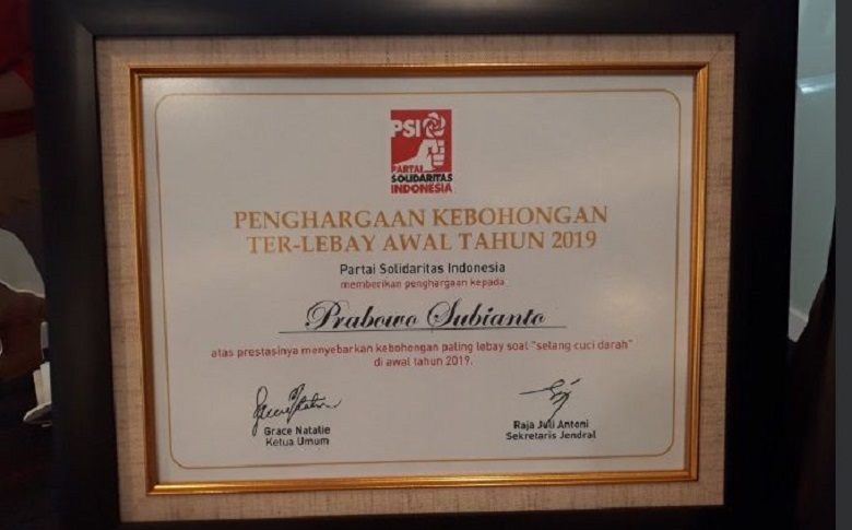 Melihat Lagi Sertifikat Kebohongan Prabowo